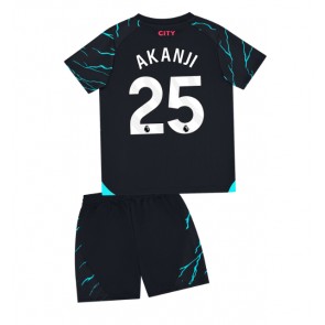 Lacne Dětský Futbalové dres Manchester City Manuel Akanji #25 2023-24 Krátky Rukáv - Tretina (+ trenírky)